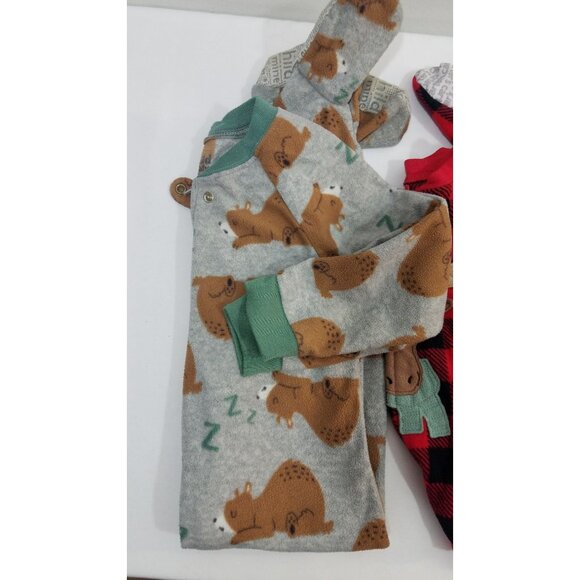 Carters Just One You Footed Pajamas 2T Lot of 3 Moose Red Plaid Sleeper - Picture 15 of 16